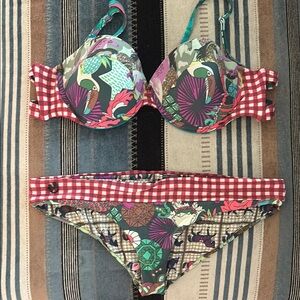 Maaji Pink and Brown Checkered Bikini